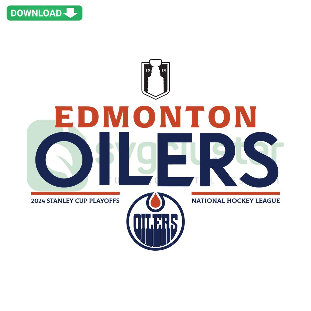 Edmonton Oilers 2024 Stanley Cup Playoffs SVG Design featuring team logo, creative digital download for hockey fans