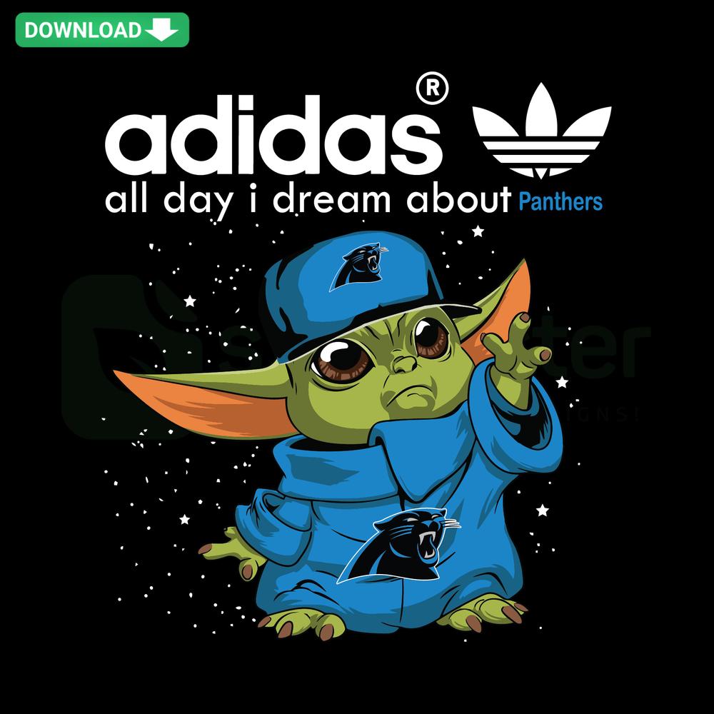 Adidas SVG design showcasing All Day I Dream About Panthers with panther graphics, ideal for printable projects.