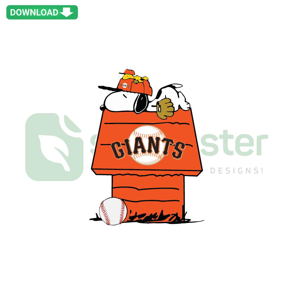 San Francisco Giants Snoopy Home SVG, featuring Snoopy wearing the Giants cap in orange and black tones, perfect for fans.