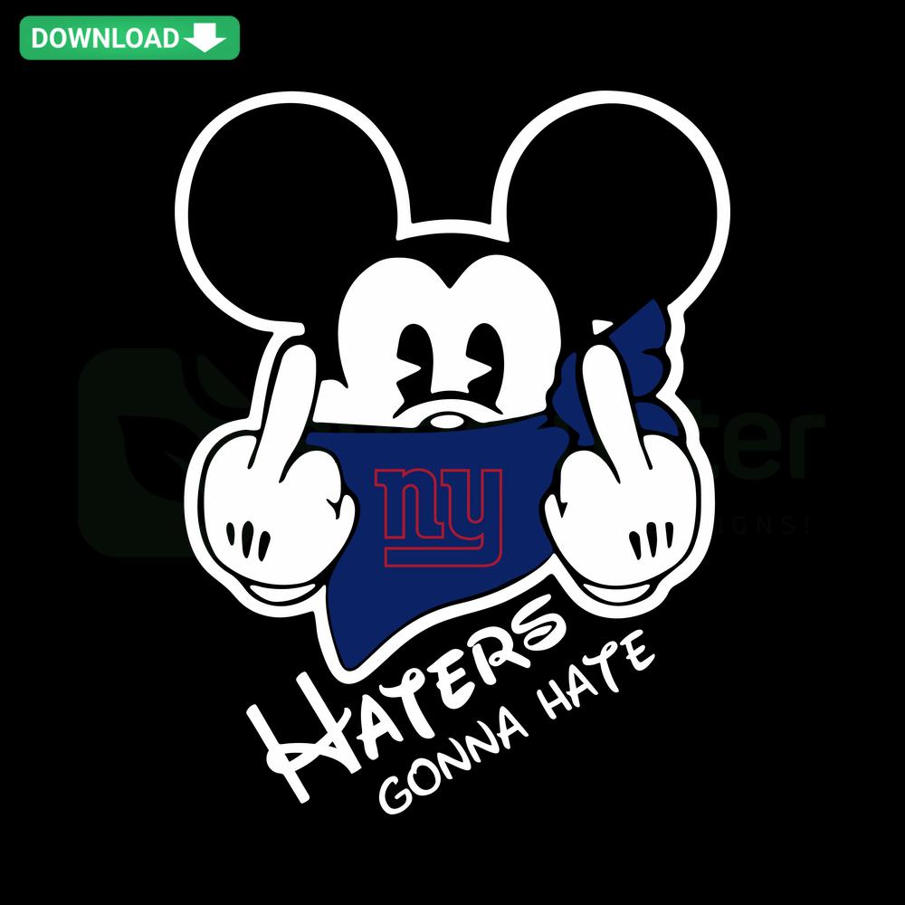 New York Giants SVG design: Haters Gonna Hate with bold font, perfect for T-Shirt crafting. Ideal SVG files for Giants fans.
