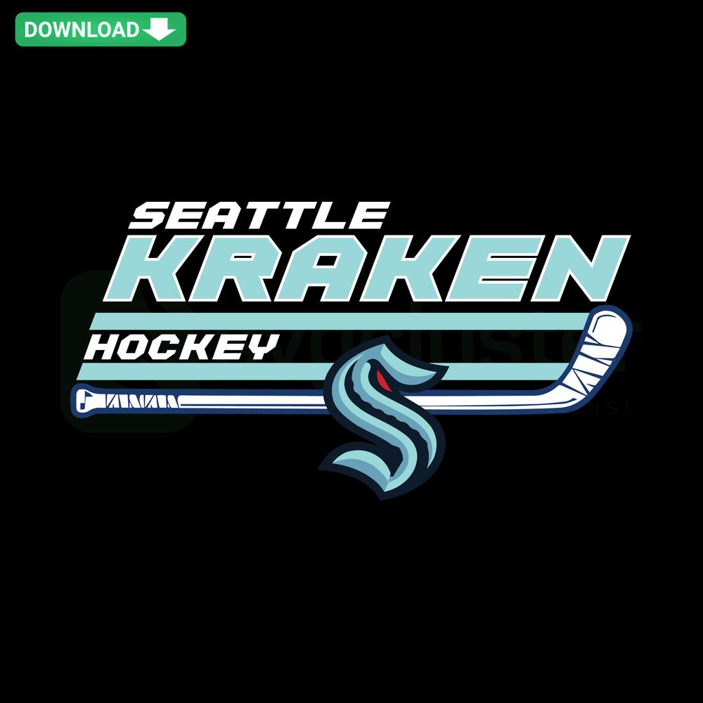 Seattle Kraken Hockey Bat SVG, digital download, sports design, SVG design resources, hockey-themed vector graphic.
