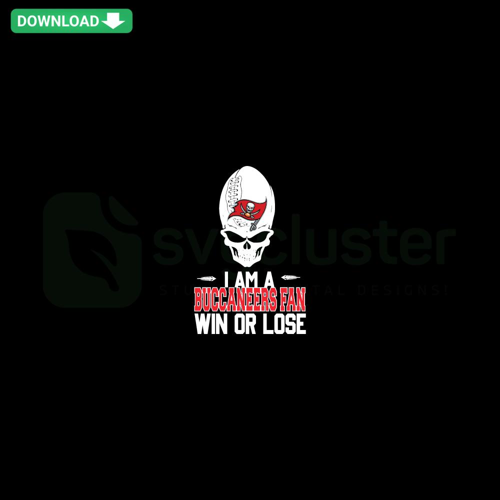 Buccaneers Fan SVG Design, Win or Lose Digital Download for Scrapbooking, Tampa Bay Buccaneers Themed SVG Graphic.