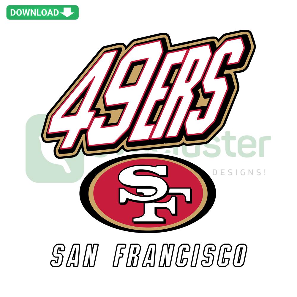 Vintage 49ers San Francisco Football SVG, Retro Team Helmet, Classic Red Gold Digital Download, Vector Graphics Design