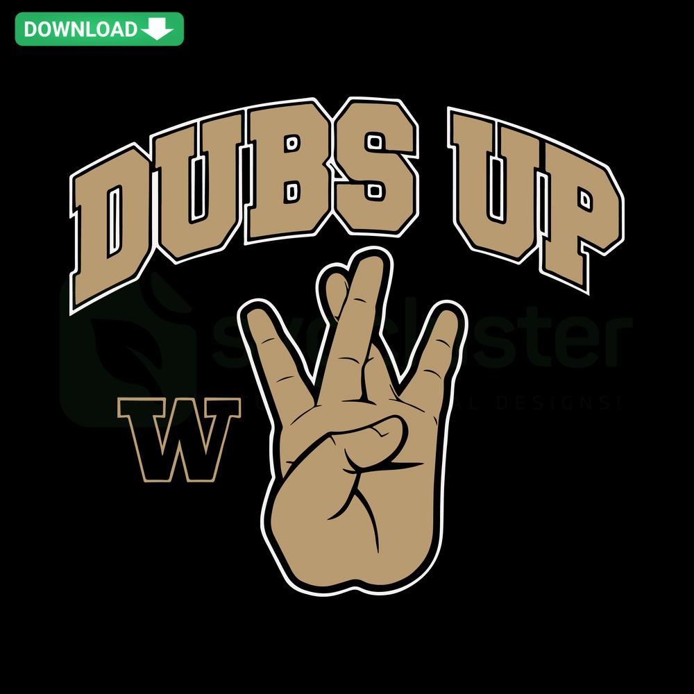 Dubs Up Washington Huskies SVG: NCAA Logo Design Resource, Purple & Gold Themed Digital Download, Sports SVG for Cutting Projects