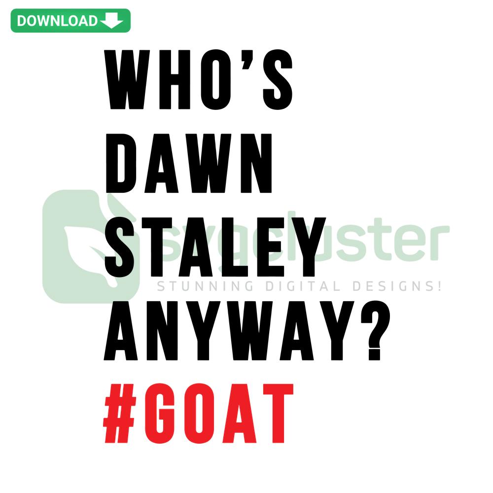 South Carolina Dawn Staley GOAT SVG design featuring artistic text and graphics for T-Shirts, perfect for crafting enthusiasts.