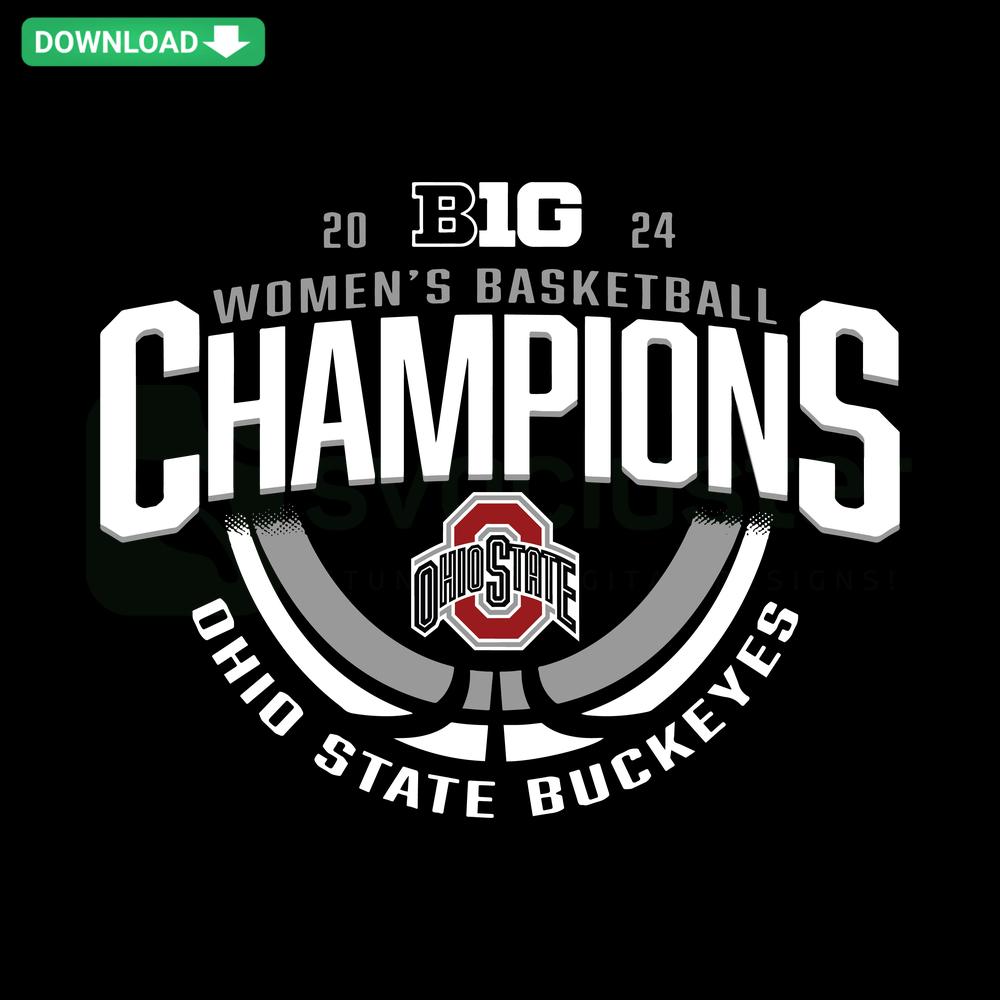 Ohio State Buckeyes 2024 Big Ten Women's Basketball NCAA SVG, customized design with team logo and colors in vector file format.