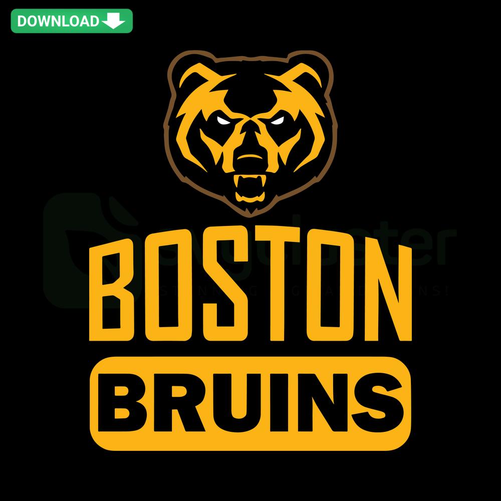 Boston Bruins Vintage Hockey Team SVG, Retro Bruins Vector Design, Digital Download, Nostalgic NHL Graphic, Sports SVG Art