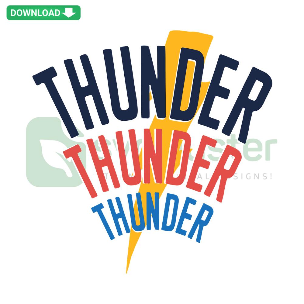 Okc Thunder 3x Basketball SVG Download: Triple Thunder logos, vibrant colors, perfect for designers, instant digital access.