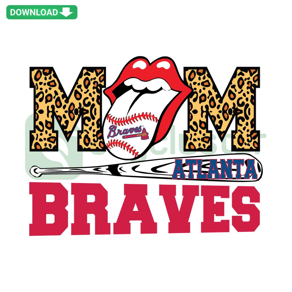 Atlanta Braves Mom Baseball SVG design, perfect for crafting; digital download for designers; sports-themed graphic resource.