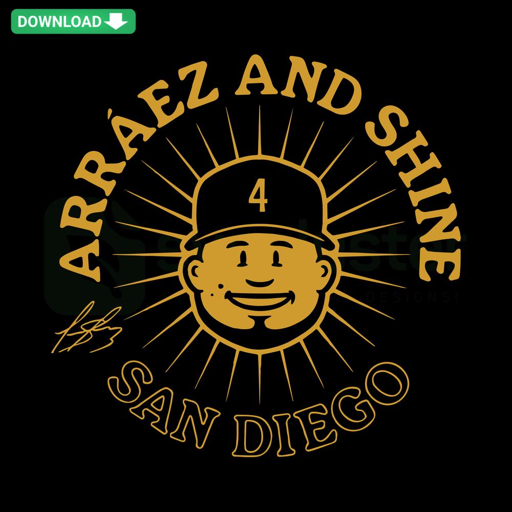 San Diego Baseball SVG, Arrêez And Shine design, digital download, printable craft, sports-themed cutting files, DIY projects.