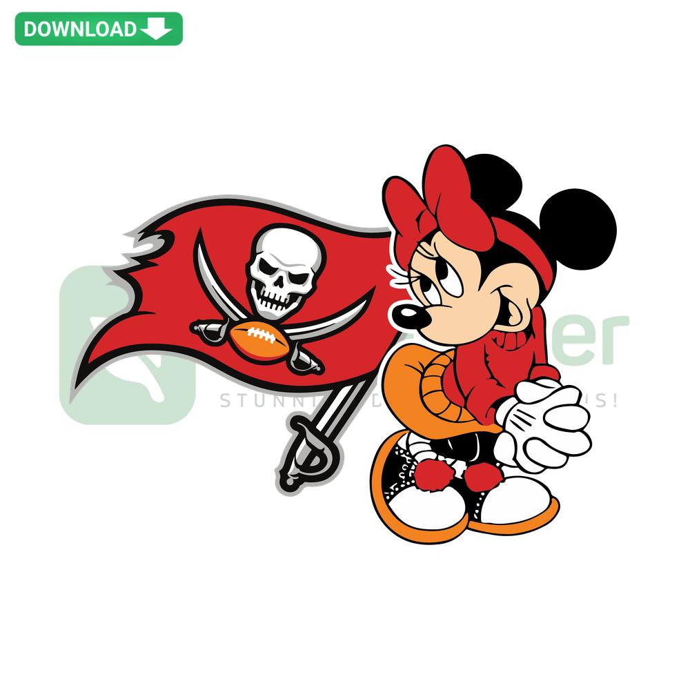 Tampa Bay Buccaneers Minnie SVG, High-Quality Digital Design, Minnie Mouse Wearing Buccaneers Outfit, Downloadable SVG File