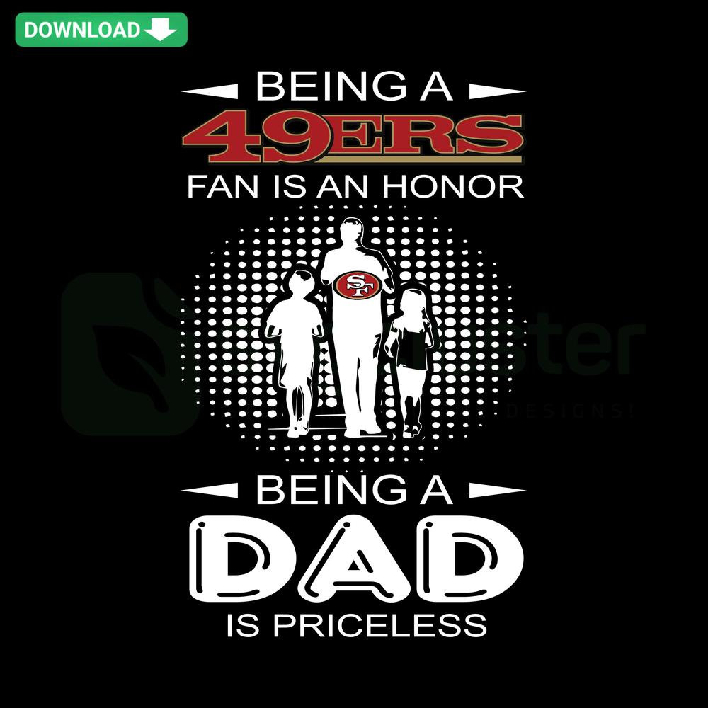 49ers Fan Dad SVG Design: Honoring 49ers fandom and fatherhood. Digital resource for sports-themed SVG projects.