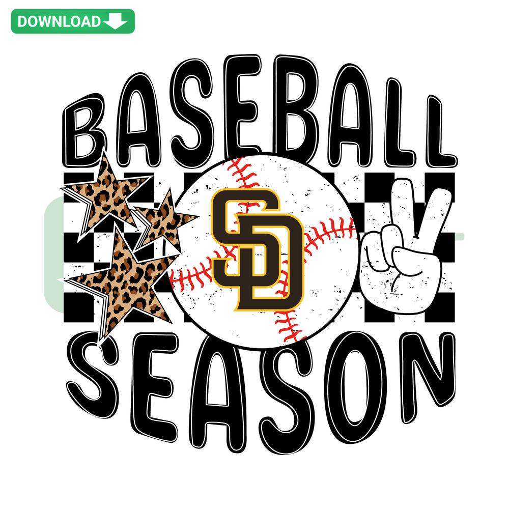 San Diego Padres baseball season SVG design, cricut-ready digital file featuring team logo and colors for craft projects.