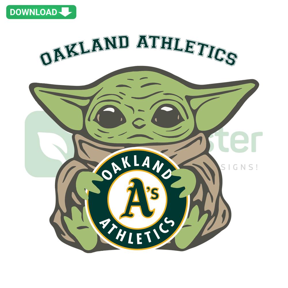 Oakland Athletics Baby Yoda SVG, Digital Download for T-Shirts, Cute Yoda in Athletics Gear, SVG Design for Fans