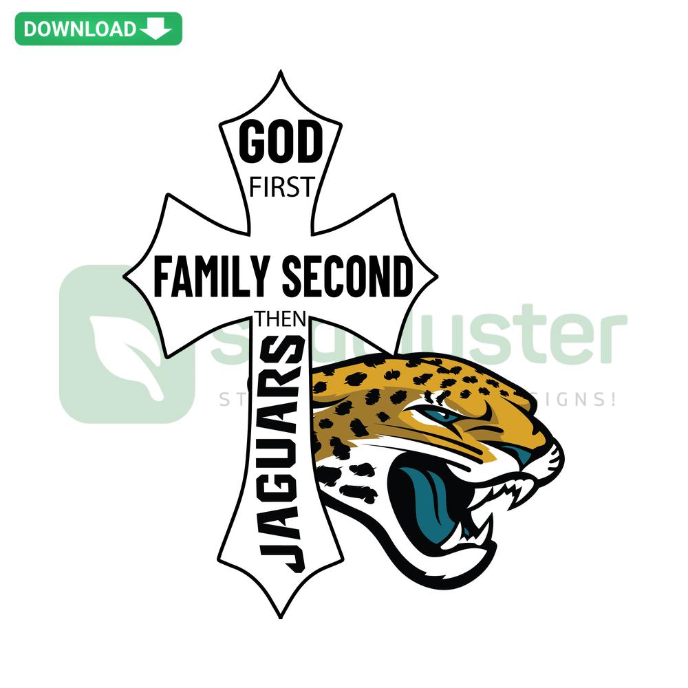 God First Family Second Then Jaguars SVG Design for Scrapbooking - Bold, Creative, Digital Cut File for Jaguars Fans