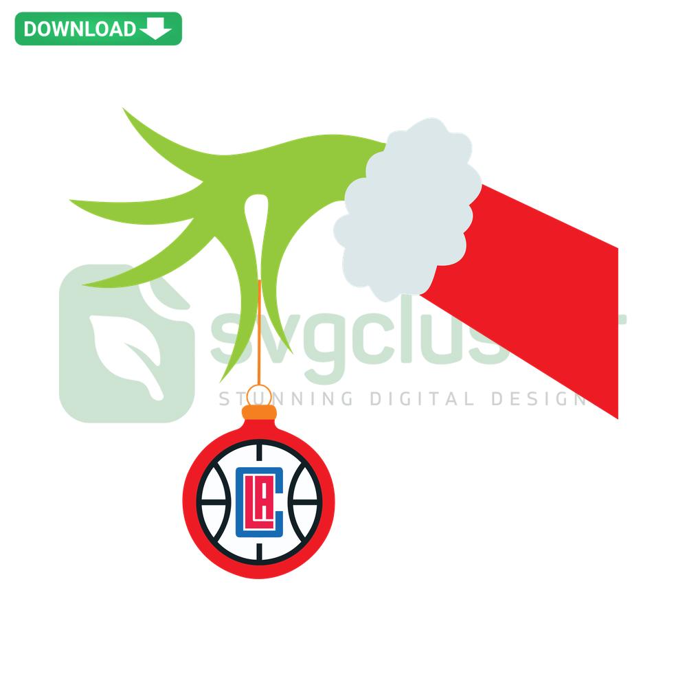 LA Clippers Grinch Hand SVG: Premium Christmas design, perfect for graphic designers. Unique holiday clipart.