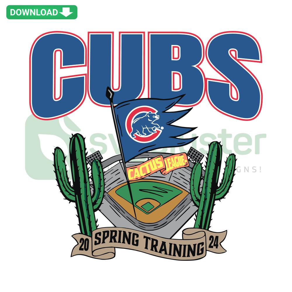 Chicago Cubs Spring Training Baseball SVG, Cricut Template with Blue and Red Team Logo, Digital Download for Crafting.
