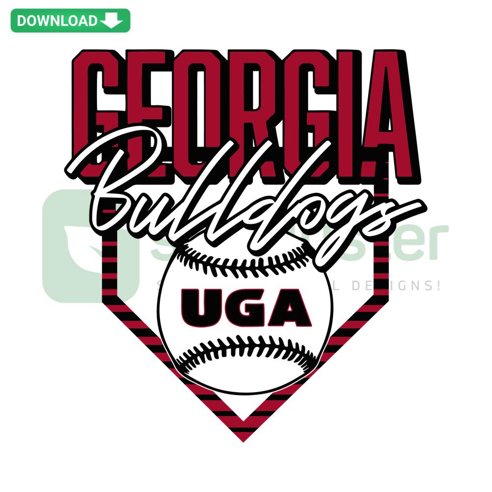 UGA Bulldogs Baseball SVG Collection: Georgia NCAA logo design for cutting machines, digital download, sports graphics bundle.