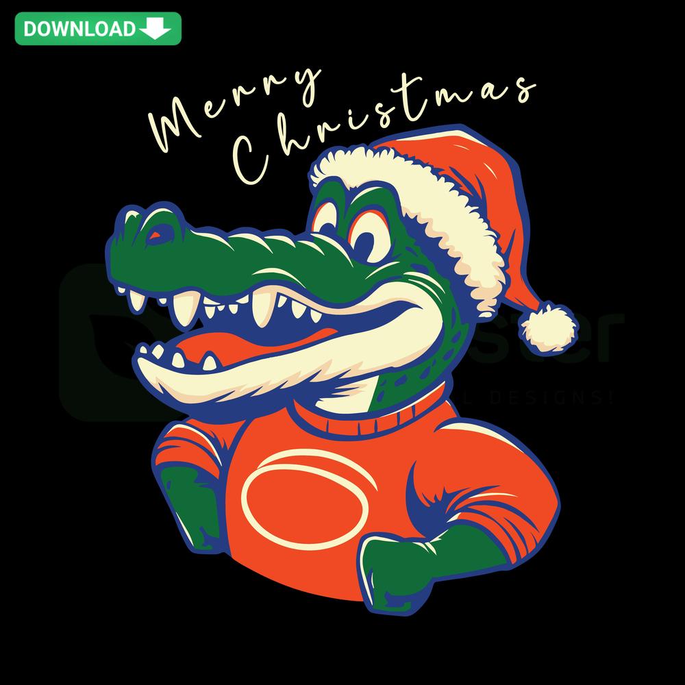 Florida Gators Merry Christmas SVG Design, NCAA Licensed Digital Download, Instant Downloadable Festive Gators Logo and Text