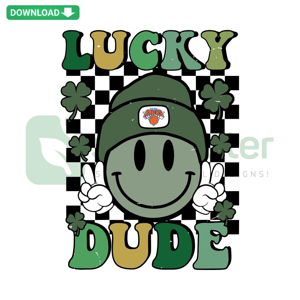 Happy Face Lucky Dude SVG Clip Art: New York Knicks Logo, Stylized Cartoon, Blue & Orange Team Colors, SVG Design