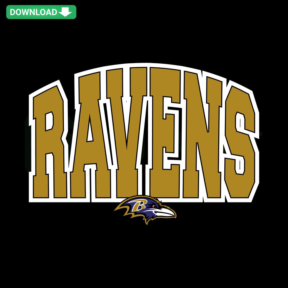 Vintage Ravens Baltimore Football SVG with classic team logo, bold colors, and retro style, perfect for sports-themed crafts.