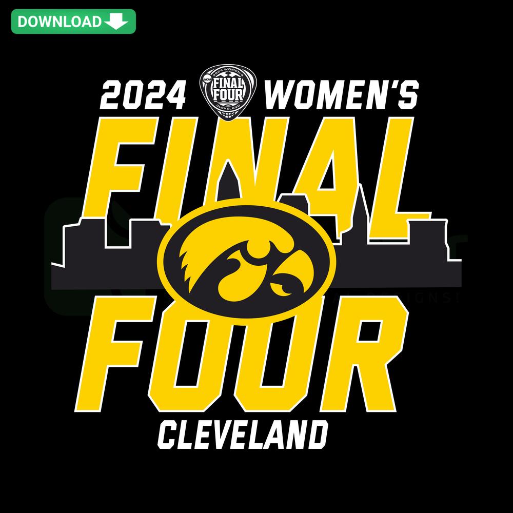 Iowa Hawkeyes Skyline SVG, Womens Final Four 2024, Custom SVG Design, Iowa City Landmark, NCAA Basketball Illustration