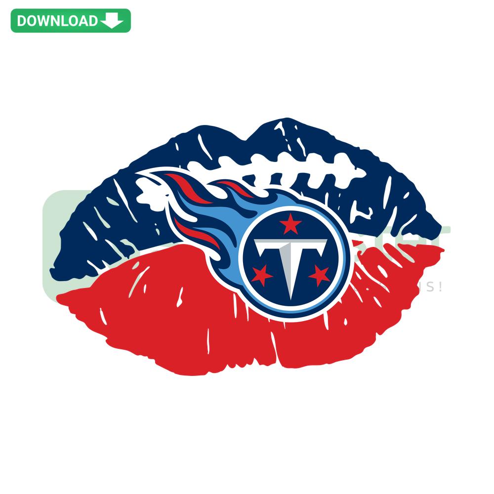 Tennessee Titans NFL Lips SVG, Instant Download Design Files, Blue Lips with Titans Logo, Football SVG Digital Art