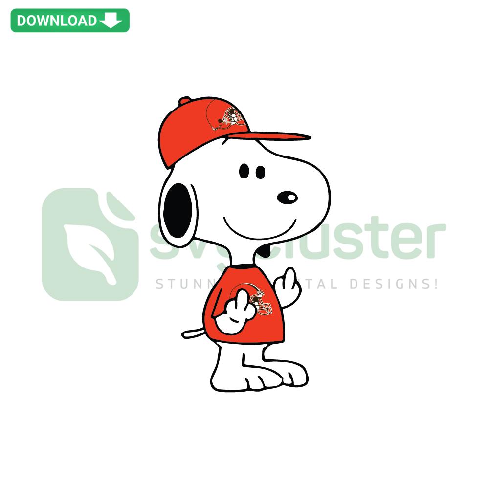 Snoopy Cleveland Browns SVG, digital art download, Snoopy in Browns attire, wall art design, Cleveland Browns SVG file.