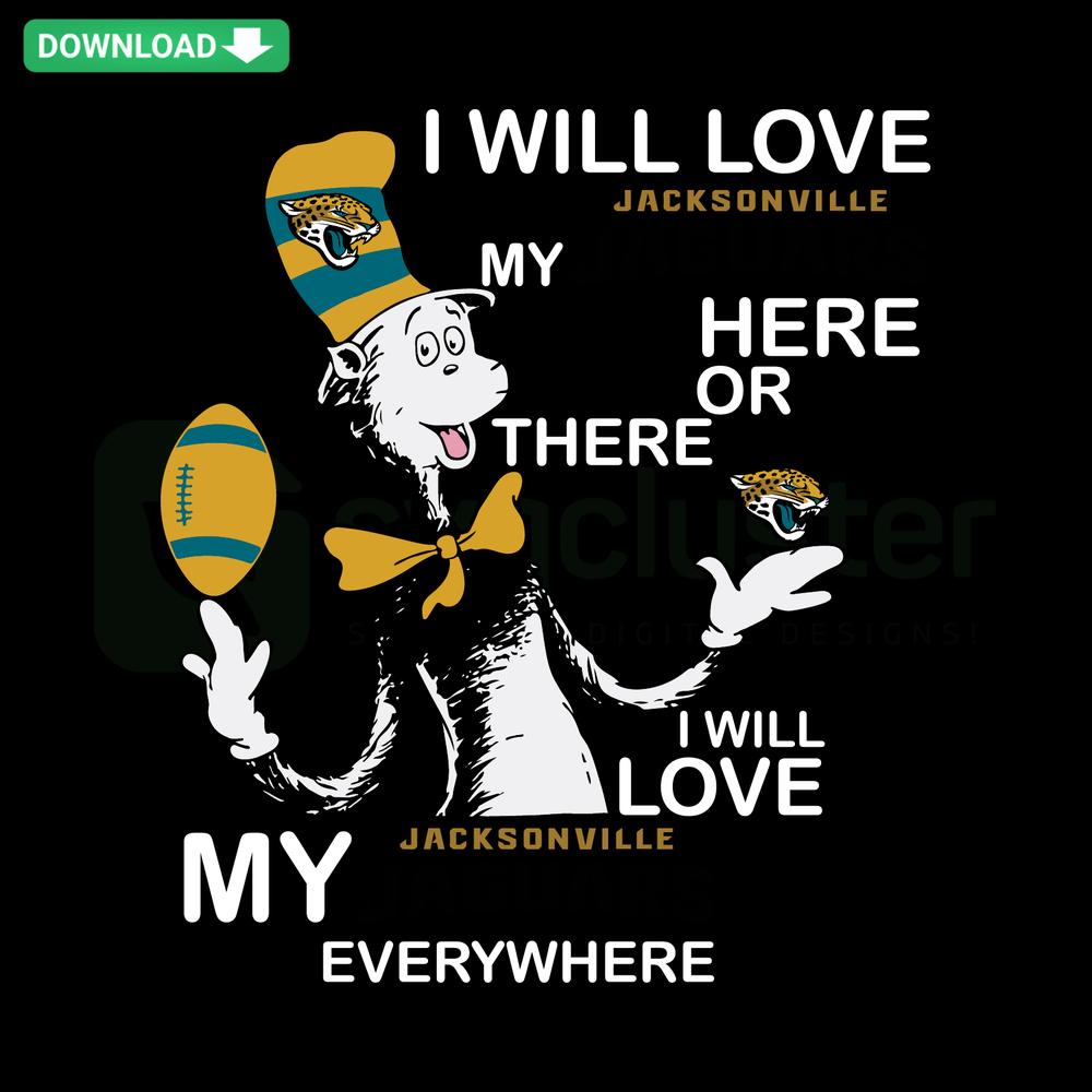 Dr Seuss Warning Jacksonville Jaguars SVG design with bold colors, fun graphics, Cricut-ready file for crafting and projects.