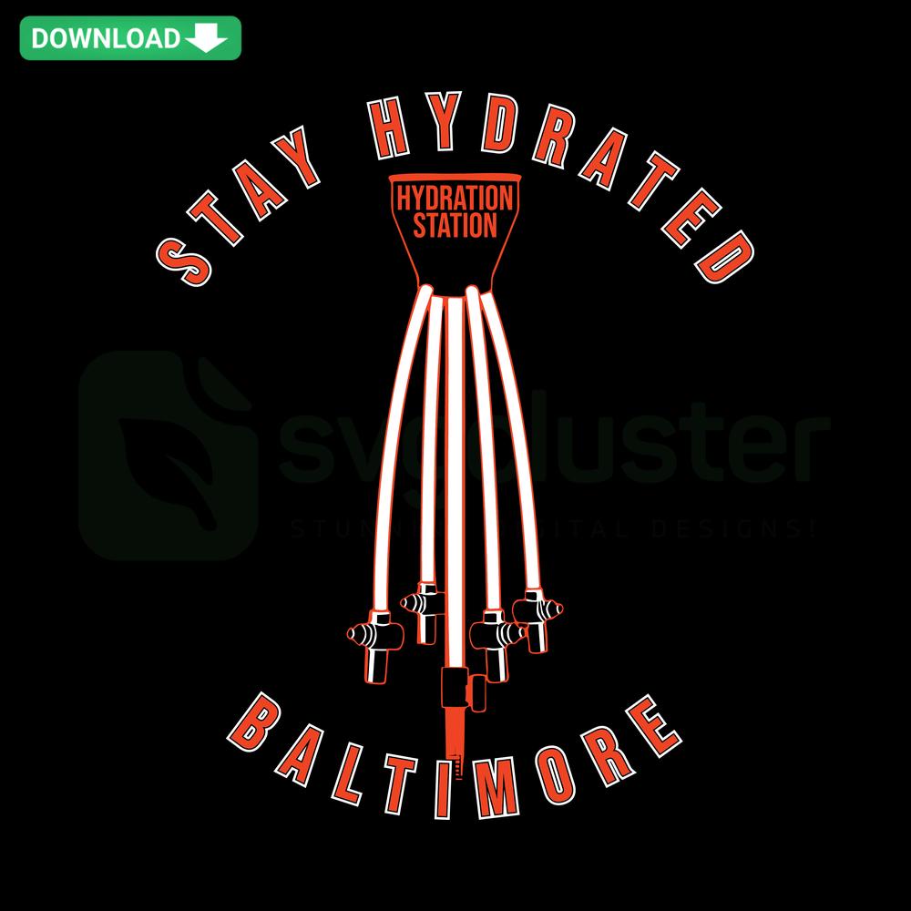 Baltimore Hydration Station MLB SVG Digital Download featuring iconic baseball graphics, instant download, baseball theme.