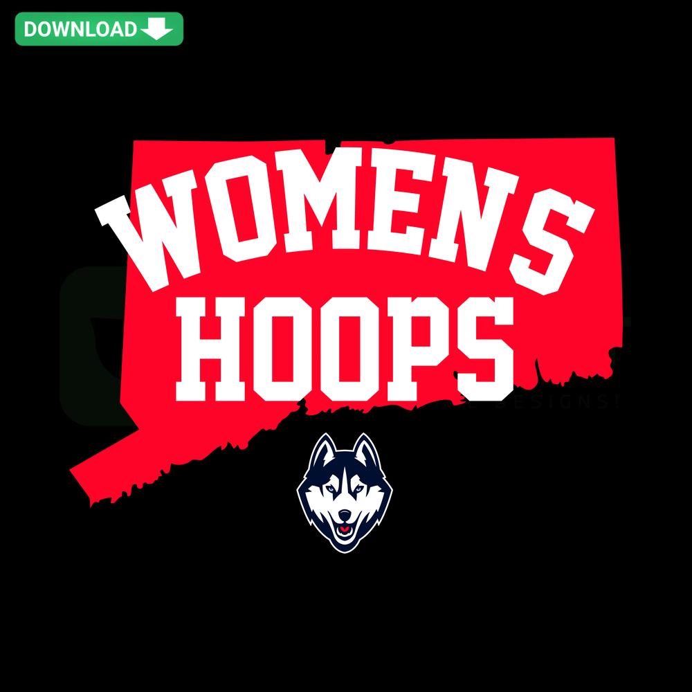 UConn Huskies Women's Basketball SVG Map Design for Cricut, Silhouette - SVG Files Highlighting Team States and Logos