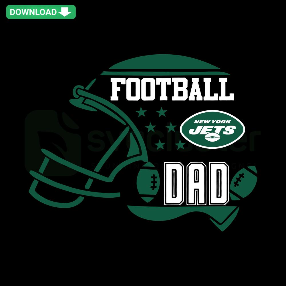 Football Dad New York Jets Helmet SVG, Cricut Graphic Design Files featuring sleek Jets helmet graphic for crafting projects.