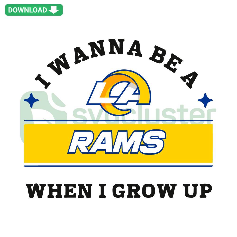 I Wanna Be A Rams When I Grow Up SVG, football helmet, blue and gold colors, high-quality SVG files for sports fans.