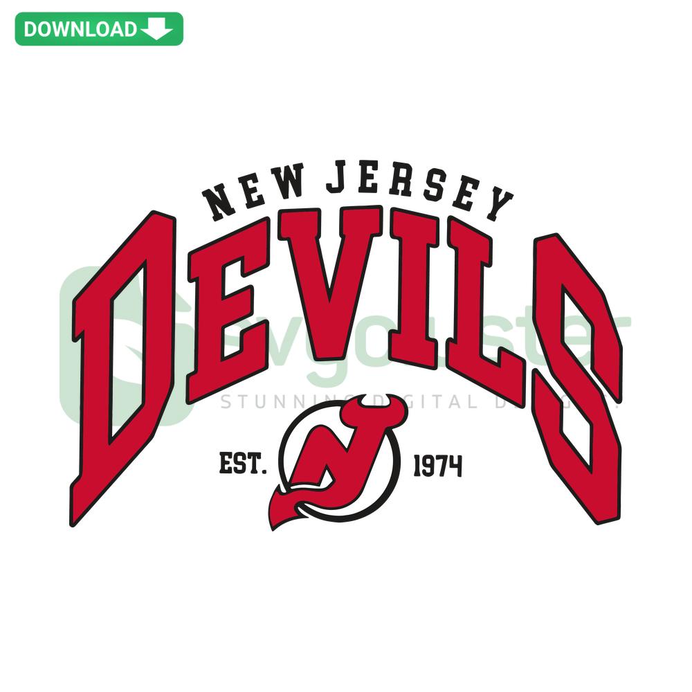Retro New Jersey Devils NHL SVG, Vintage Hockey Art, Wall Decor Digital Download, Unique SVG File