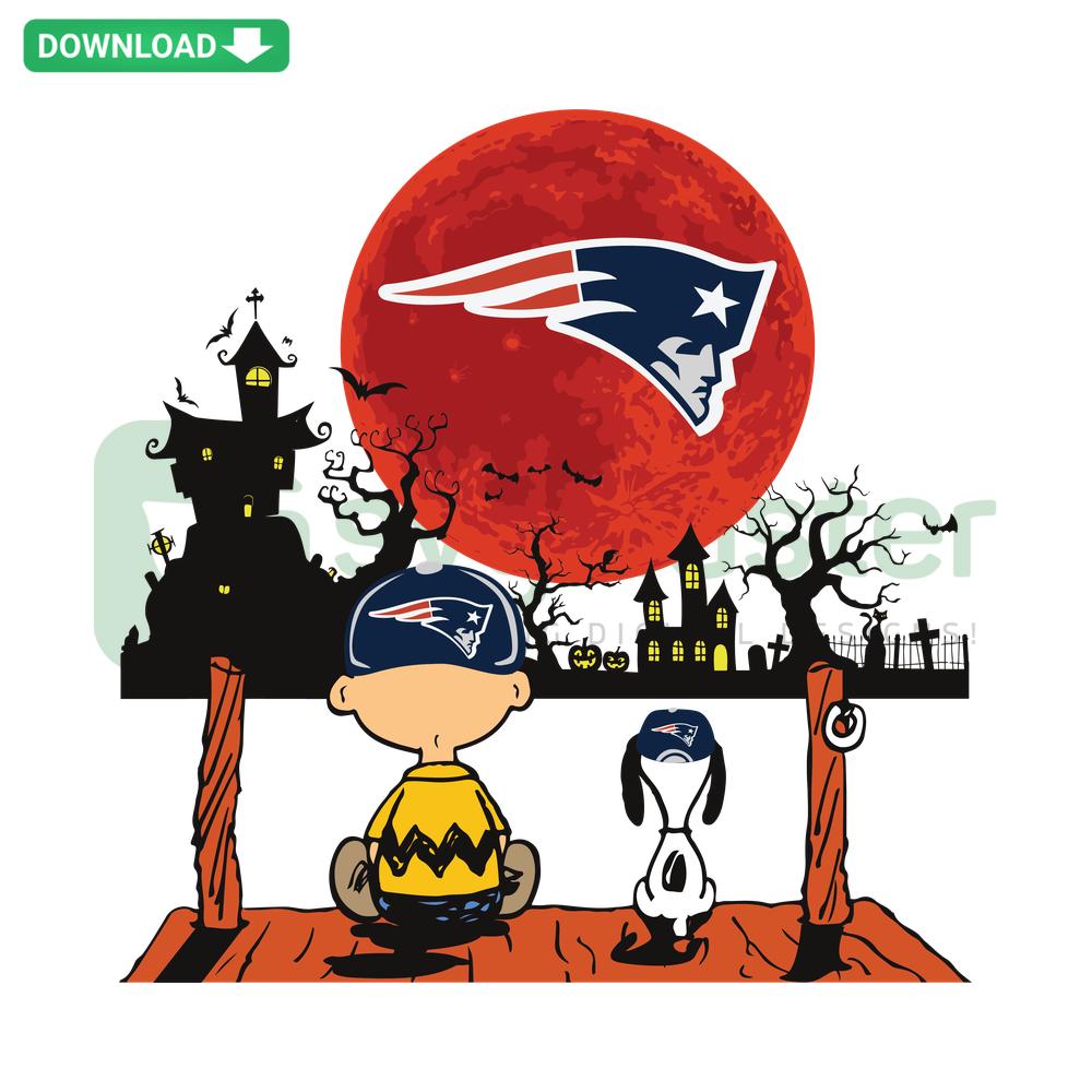 Charlie Brown Snoopy New England Patriots SVG, Cricut Silhouette NFL Design, Cartoon Characters Watching Football Vector File