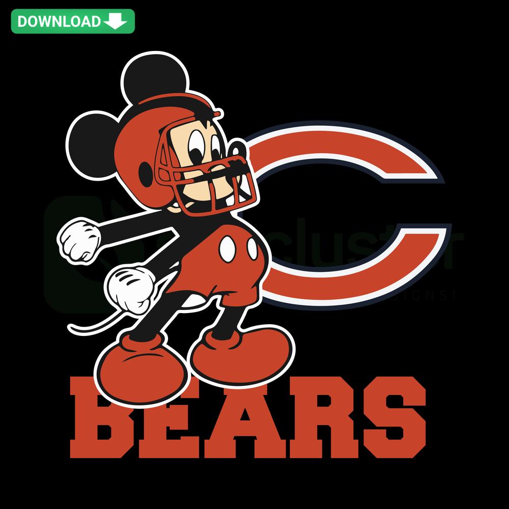 Mickey Mouse Bears SVG: Printable digital art featuring cute bear with Mickey Mouse ears, perfect for crafting and DIY projects.