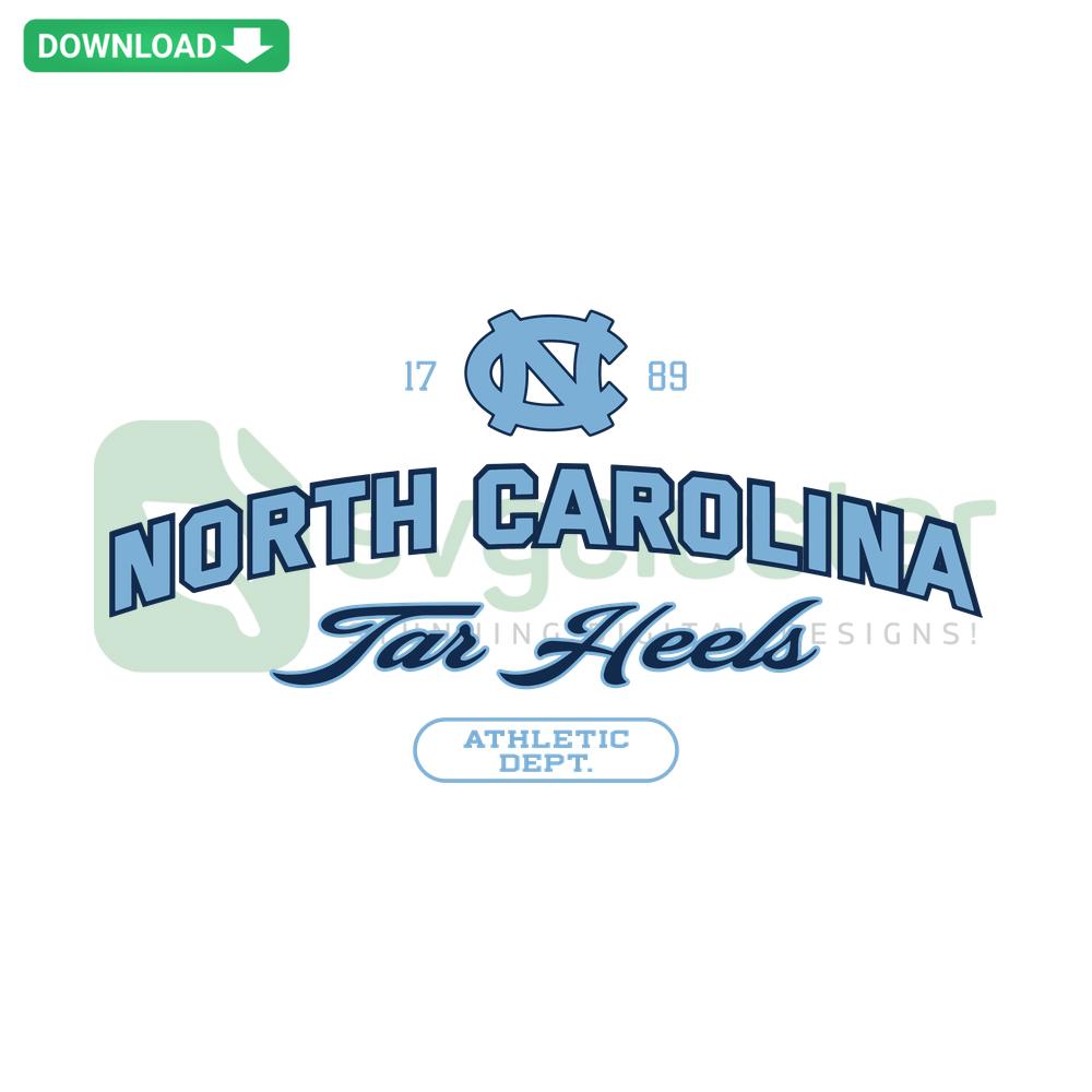 Vintage North Carolina Tar Heels Logo NCAA SVG design in blue, featuring a classic rams head, ready for instant digital download.