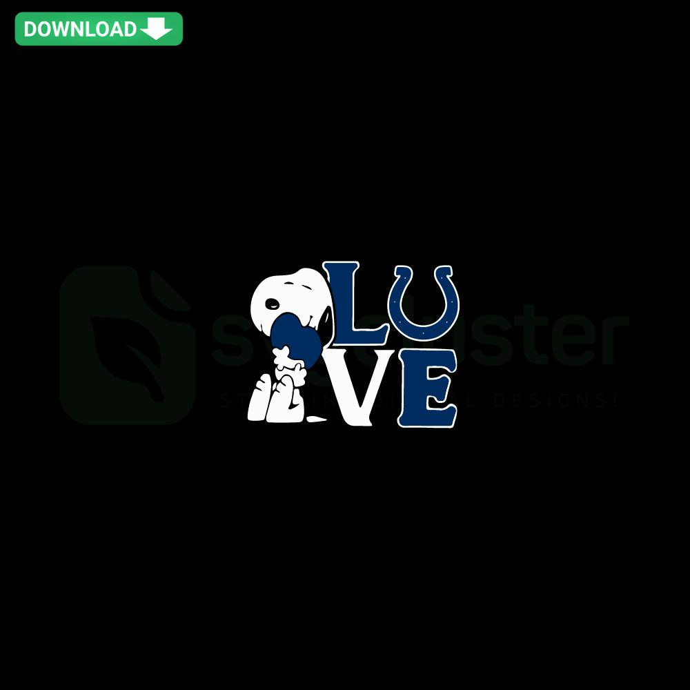 Snoopy hugging Indianapolis Colts logo, premium SVG for designers, digital download.