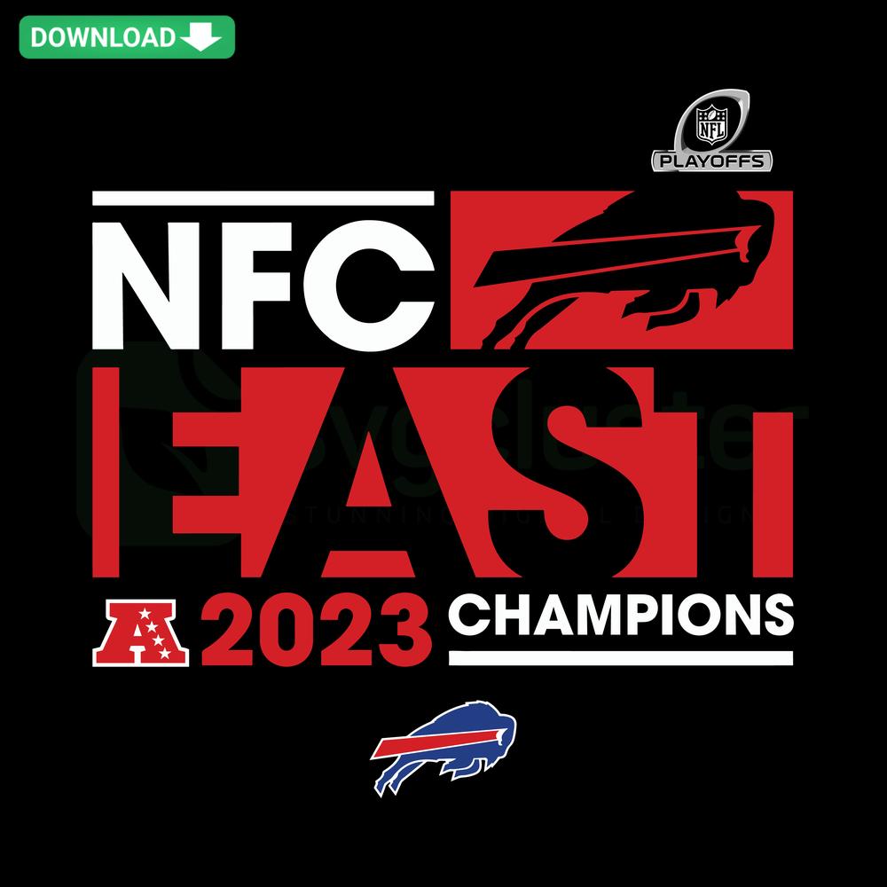 AFC East Division Champs Buffalo Bills SVG design with bold team colors, logo, ideal for crafting decals and sports projects.
