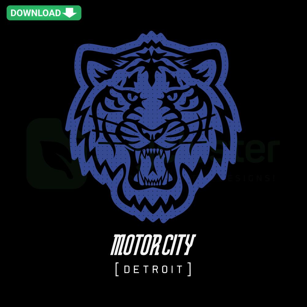 Detroit Tigers Motorcity 2024 City Connect SVG; bold orange and navy logo for wall art, ideal for Tigers fans and SVG enthusiasts.