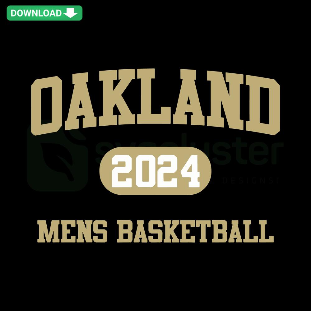 Oakland 2024 Men's Basketball NCAA SVG, high-quality digital download, sleek design with team logo and vibrant colors.