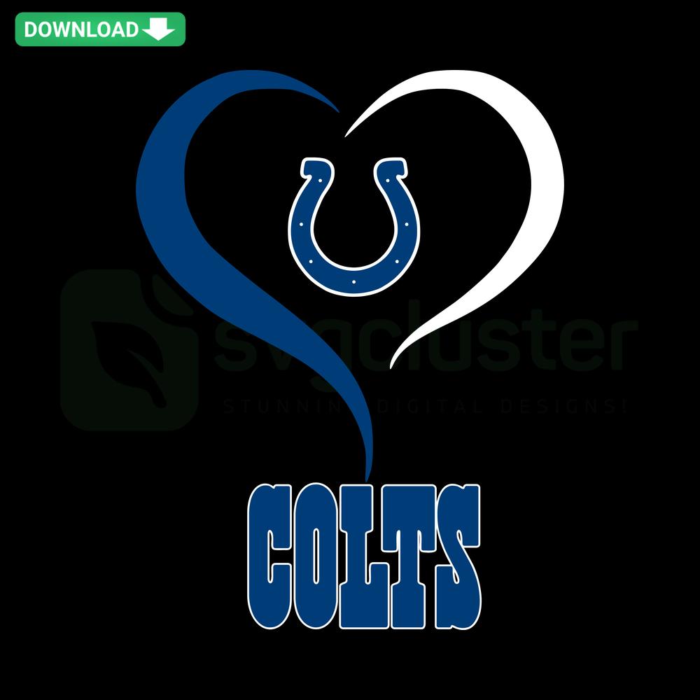 Blue Colts football heart SVG design, perfect for Cricut projects, digital download.