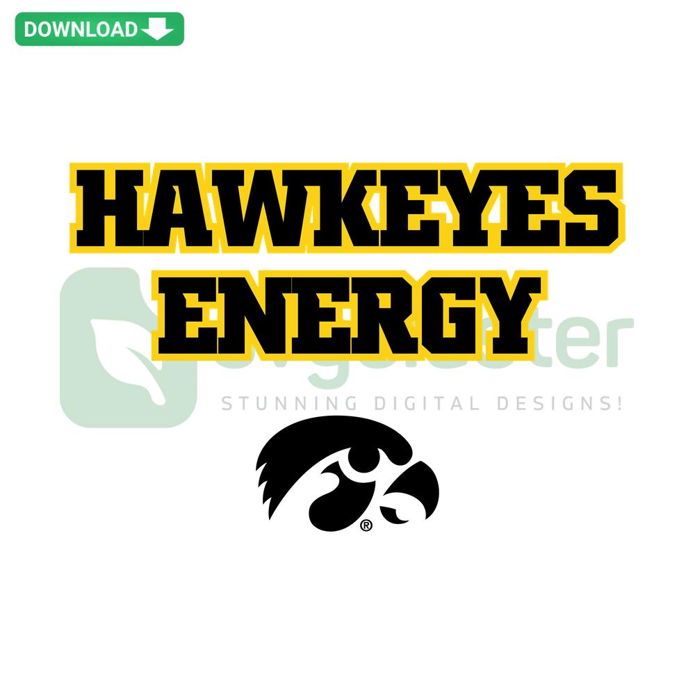 Vintage Hawkeyes Energy NCAA SVG Cricut Design, Retro Iowa Hawkeyes Logo, Instant Digital Download, Sports Craft File