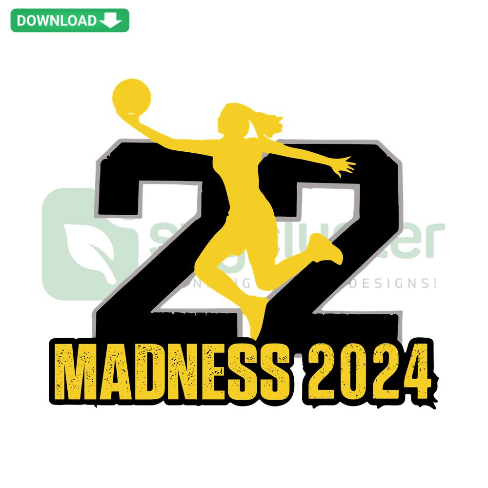 Caitlin Clark Madness 2024 NCAA Basketball SVG Clip Art, digital design featuring basketball theme, perfect for sports projects.