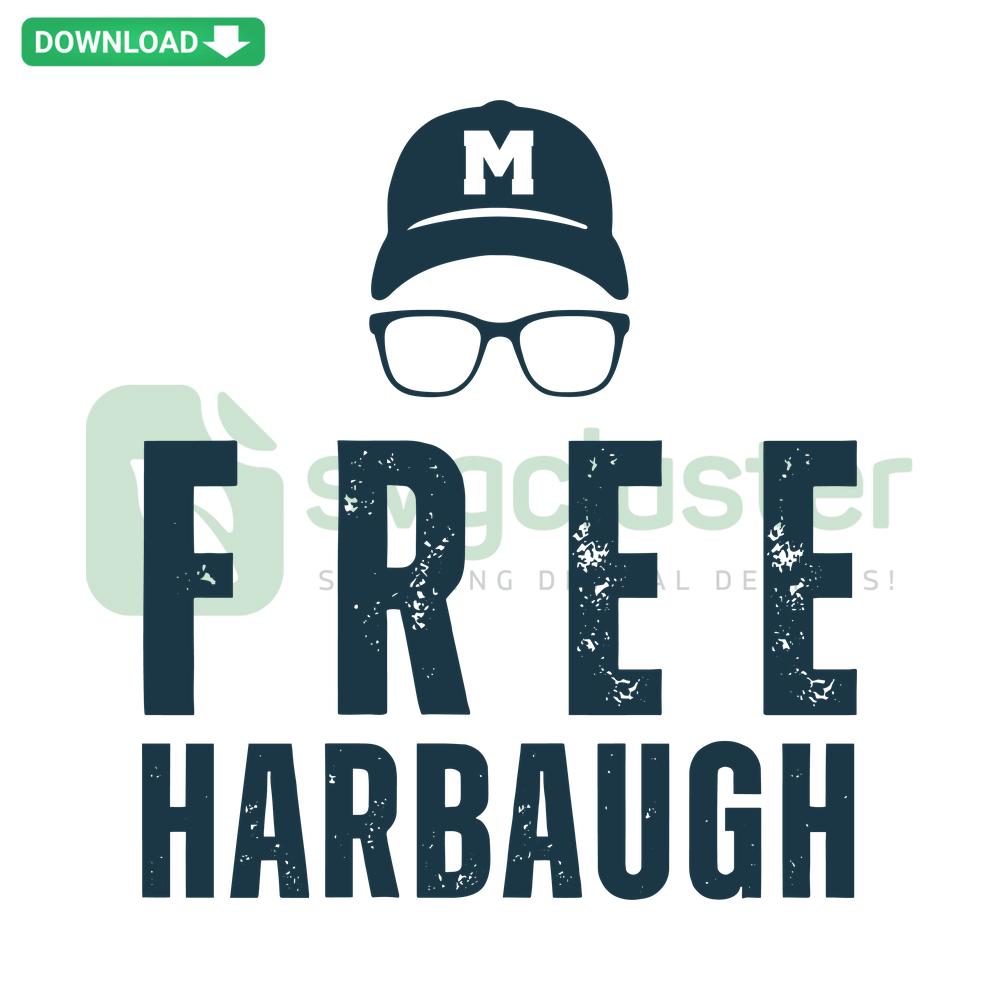 Harbaugh Michigan Wolverines SVG Digital Download featuring team logo, editable files, perfect for sports crafts and apparel designs.