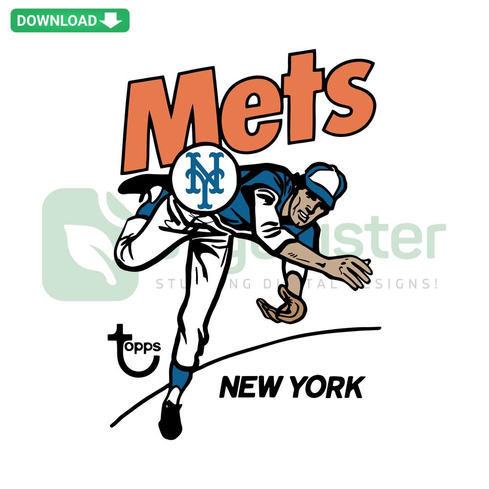 New York Mets Baseball SVG Clip Art featuring team logo and baseball bat icons, perfect for DIY crafts, digital downloads.