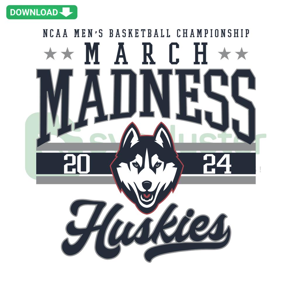 Uconn Huskies 2024 March Madness SVG for Cricut; NCAA Basketball logo; Instant download; Perfect for sports fans crafts