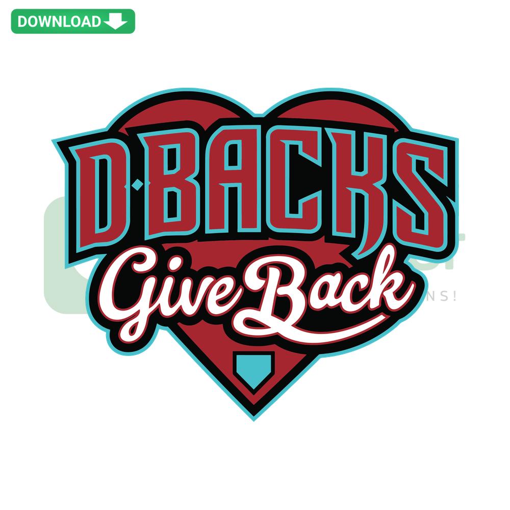 Arizona Diamondbacks Give Back Heart SVG, Digital Download for Designers, MLBE svg design, vector graphic resource.