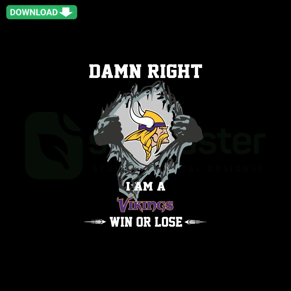 “Vikings Win or Lose SVG File with Bold Text Design, Customizable SVG for Fans, Football-Themed Digital Graphic Download”