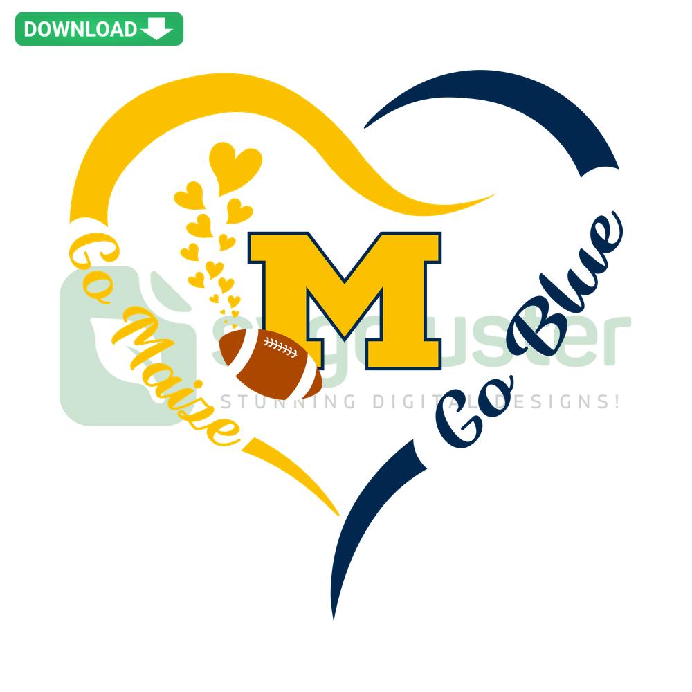 Michigan Wolverines SVG design, Go Maize Go Blue, NCAA logo, instant download, vibrant maize and blue digital graphic.